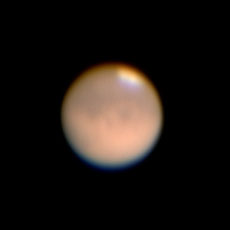 90 frames of Mars stacked in Registax