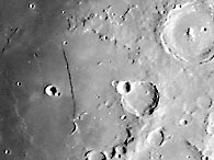 Picture of the lunar feature known as the Straight wall